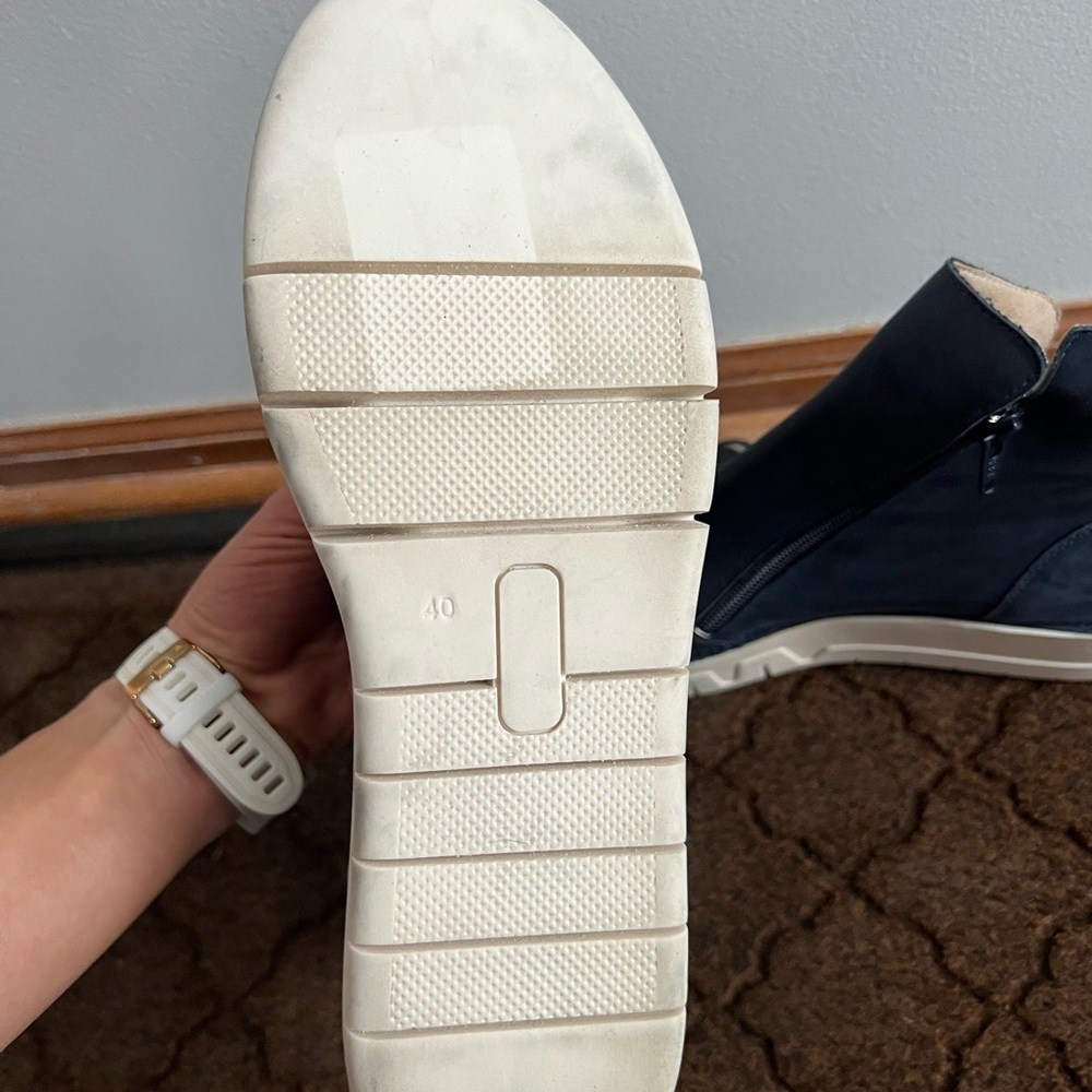 Miz Mooz Cream and Navy High-Top Sneakers - Picture 6 of 9